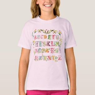  Colourful Alphabet Typography Fant  : Engaging Le T-Shirt
