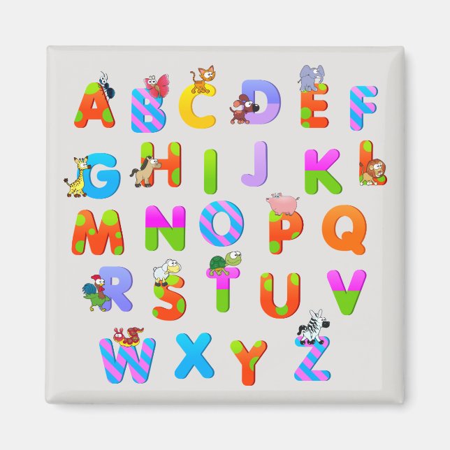Colourful Alphabetical Letters Magnet (Front)