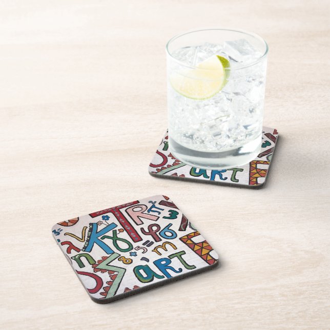 Colourful Alphabets  Coaster (Right Side)