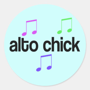 Colourful Alto Chick Classic Round Sticker