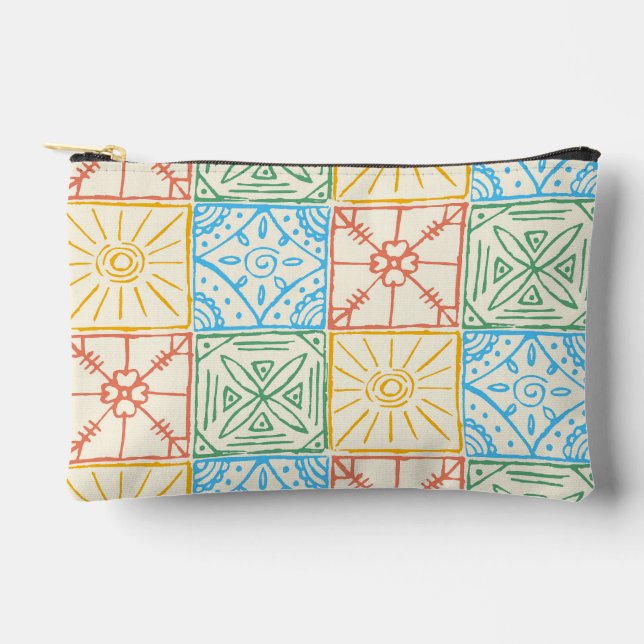 Colourful Amalfi style tile seamless pattern Accessory Pouch (Front)