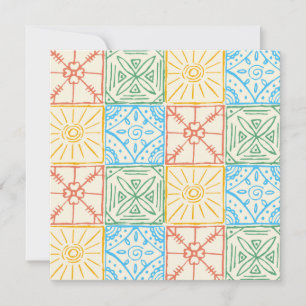 Colourful Amalfi style tile seamless pattern Invitation
