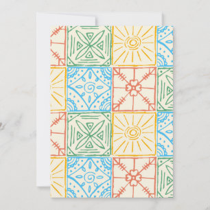 Colourful Amalfi style tile seamless pattern Invitation