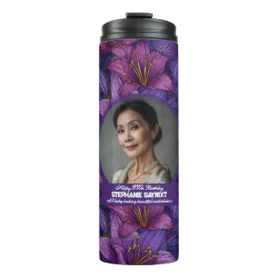 Colourful Amaryllis Adult Birthday Celebration Thermal Tumbler
