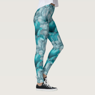 Colourful Amaryllis Floral Exercise Cardio Leggings