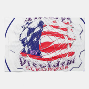 Colourful American Flag Colours Hillary for USA Pr Tea Towel
