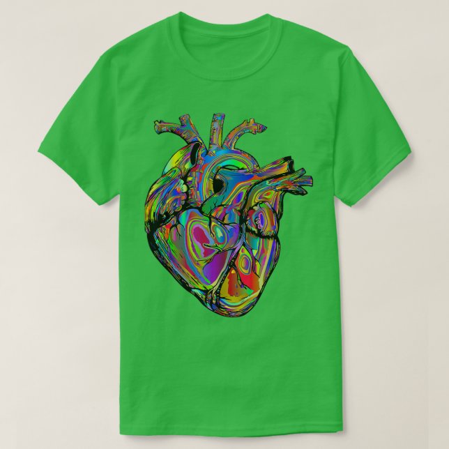 Colourful Anatomical Heart T-Shirt (Design Front)