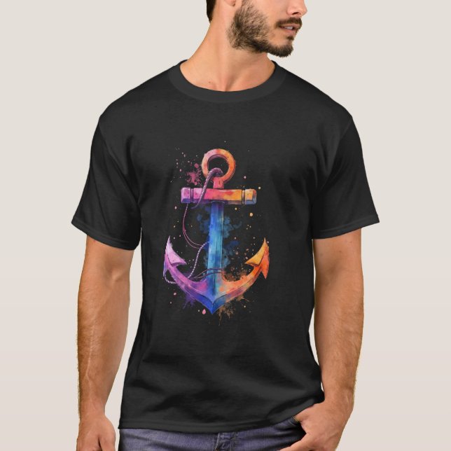 Colourful anchor design T-Shirt (Front)