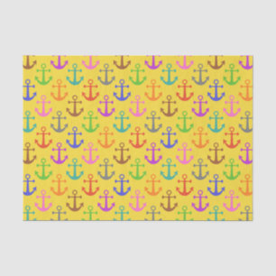Colourful Anchor Pattern Retro Nautical Tissue Paper