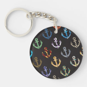 Colourful Anchors Key Ring