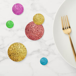 Colourful Ancient Egyptian Hieroglyphs Confetti