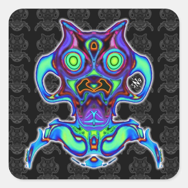 Colourful ancient space idol v1.1 square sticker (Front)