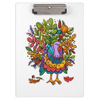 Colourful and amazing funny turkey styled clipboard