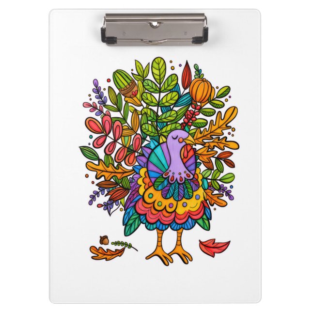 Colourful and amazing funny turkey styled clipboard (Front)