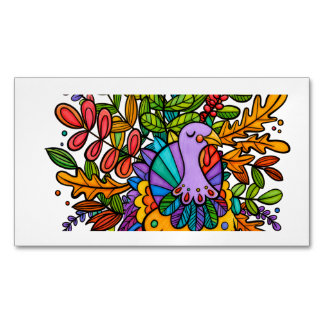 Colourful and amazing funny turkey styled magnetic business card