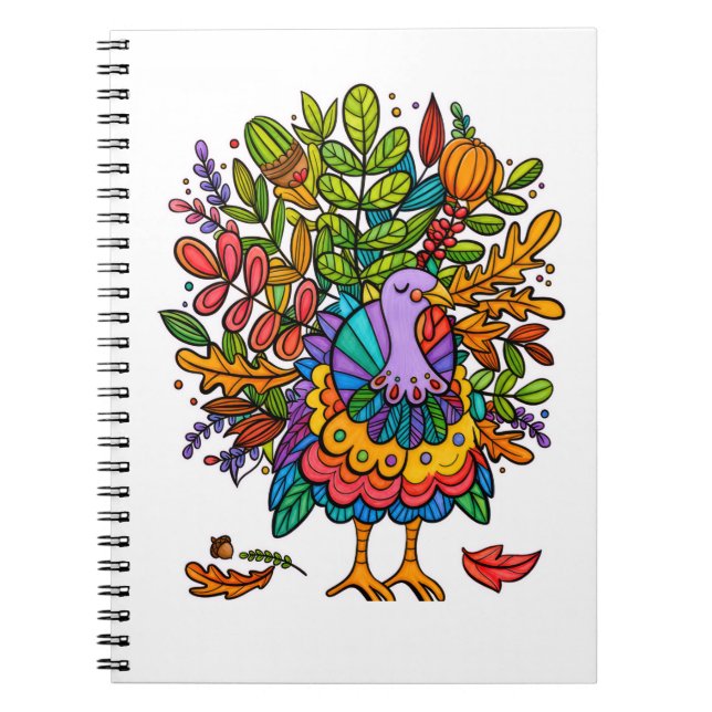Colourful and amazing funny turkey styled notebook (Front)