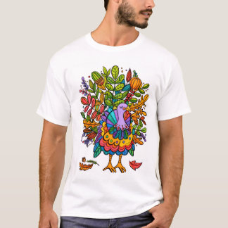 Colourful and amazing funny turkey styled T-Shirt