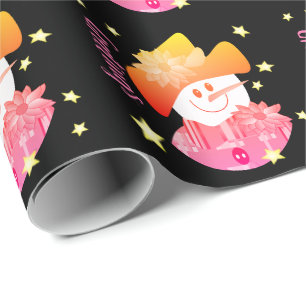 Colourful and Artsy Snowman Wrapping Paper