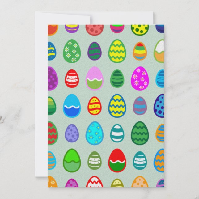Colourful and beautiful Easter egg pattern Holiday Card (Front)
