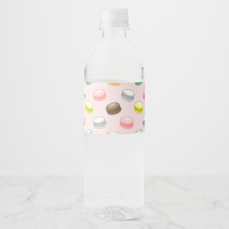 Colourful and Beautiful Macarons Water Bottle Label