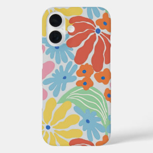 Colourful and Bright Abstract Floral iPhone 16 Case