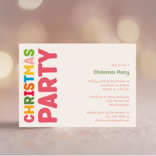 Colourful and Bright Christmas Party Invitation