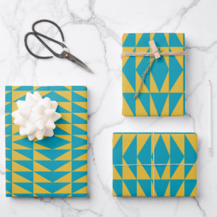 Colourful and Bright Geometric Triangle Design  Wrapping Paper Sheet