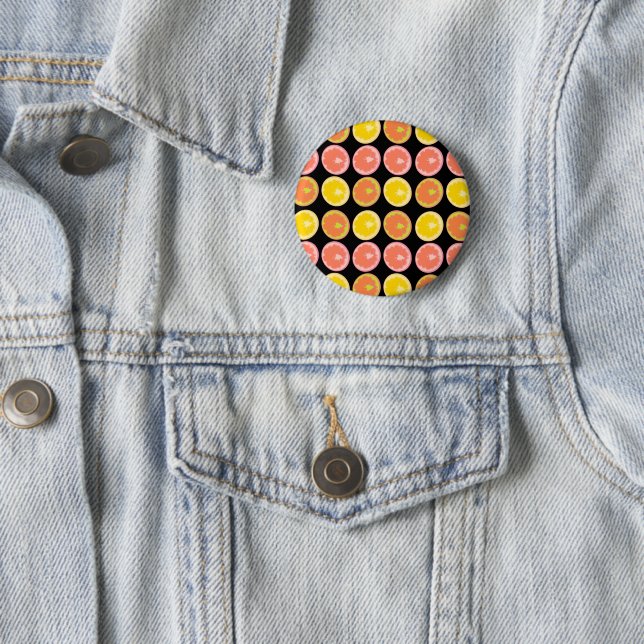 Colourful and Bright GrapeFruit Slices  6 Cm Round Badge (In Situ)