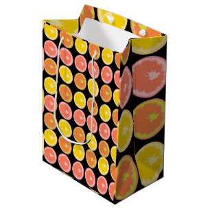 Colourful and Bright GrapeFruit Slices  Medium Gift Bag