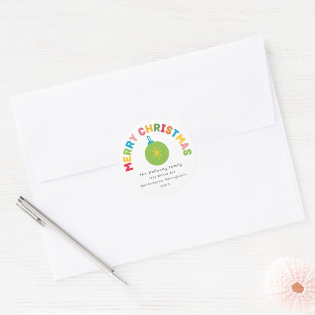 Colourful and Bright Merry Christmas Envelope Seal (Envelope)