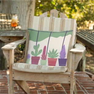 Colourful and cactus succulents cushion