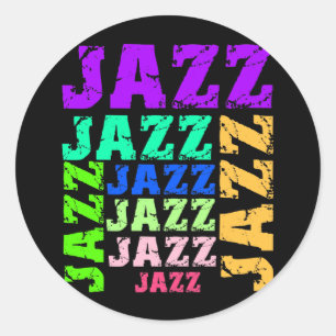 Colourful and cool jazz classic round sticker