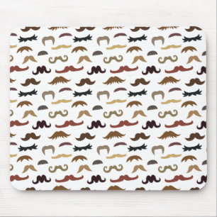 Colourful and Cool Moustaches Pattern Mouse Pad