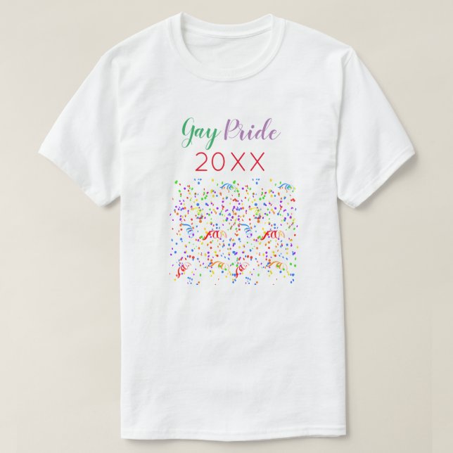 Colourful and Festive Gay Pride T-Shirt (Design Front)