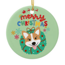 Colourful and Festive Merry Christmas Husky Dog
