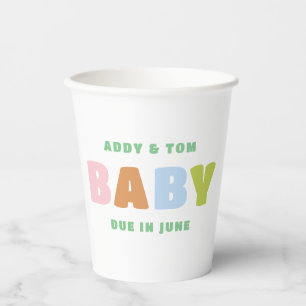 Colourful and Fun Gender Neutral Baby Shower Paper Cups