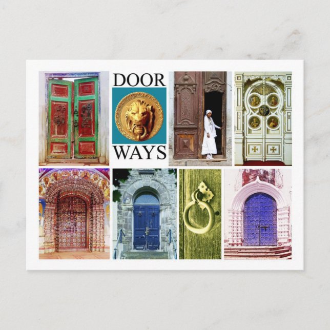 Colourful and inviting doorways postcard (Front)