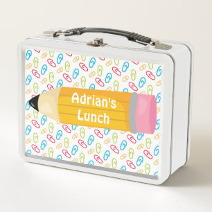 Colourful and Personalised Back to School Metal Lunch Box