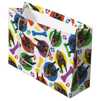 Colourful and playful Doberman Large Gift Bag