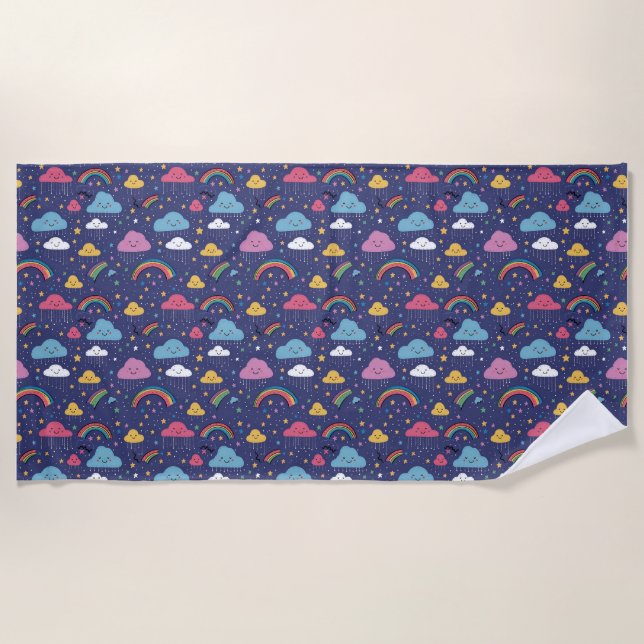 Colourful And Playful Seamless Beach Towel (Front)