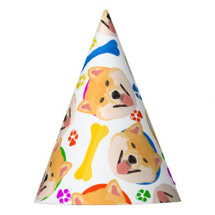 Colourful and playful Shiba Inu Party Hat