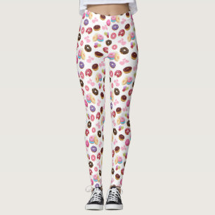 Colourful and Tasty Doughnuts and Hearts Leggings