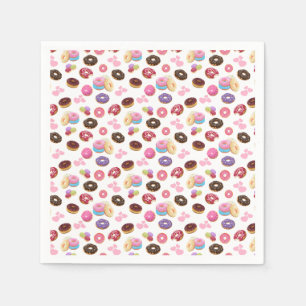 Colourful and Tasty Doughnuts and Hearts Napkin