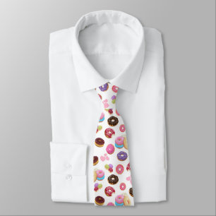 Colourful and Tasty Doughnuts and Hearts Tie