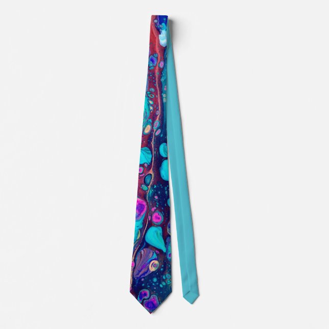 Colourful and Teal blue Neck Tie (Front)