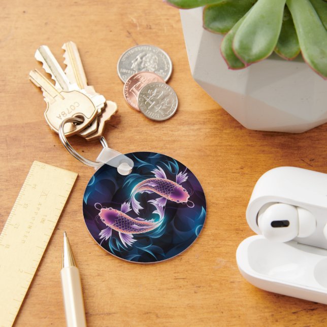 Colourful and Translucent Exotic Fish Aquarium Key Ring (Desk)