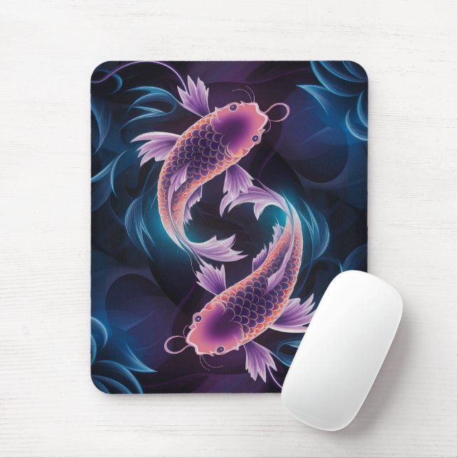 Colourful and Translucent Exotic Fish Aquarium Mouse Pad (With Mouse)