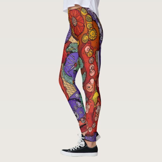 Colourful and Trendy Abstract Pattern Leggings (Left)