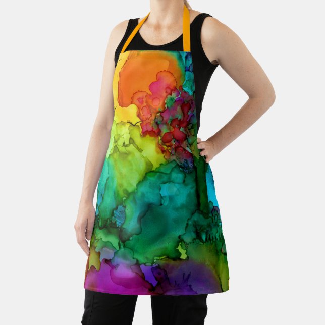 Colourful and Vibrant Abstract Painting Apron (Insitu)
