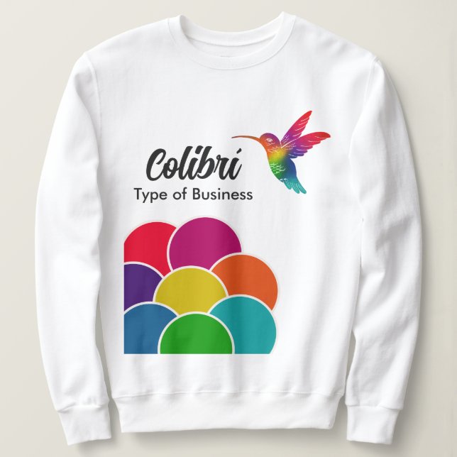 Colourful and Vibrant Hummingbird Business Logo Sweatshirt (Design Front)